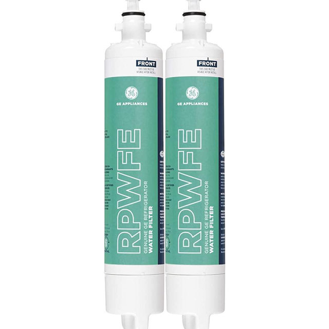 GE RPWFE Refrigerator Water Filter, White Green, Pack of 2