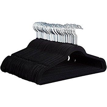Velvet Hangers, Black - 50 pack