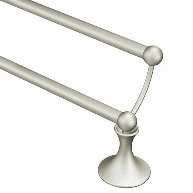 Moen DN7722BN Lounge Collection 24-Inch Bathroom Double Towel Bar, Brushed Nickel