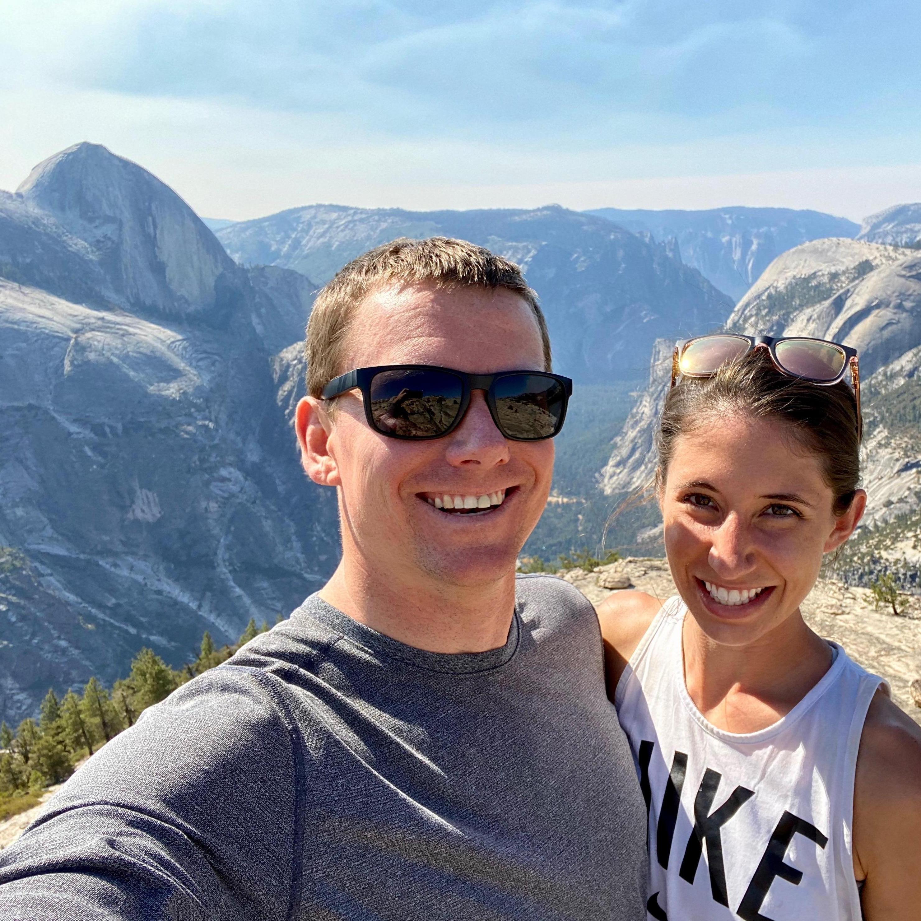 Hiking in Yosemite National Park -- Half Dome in the background!