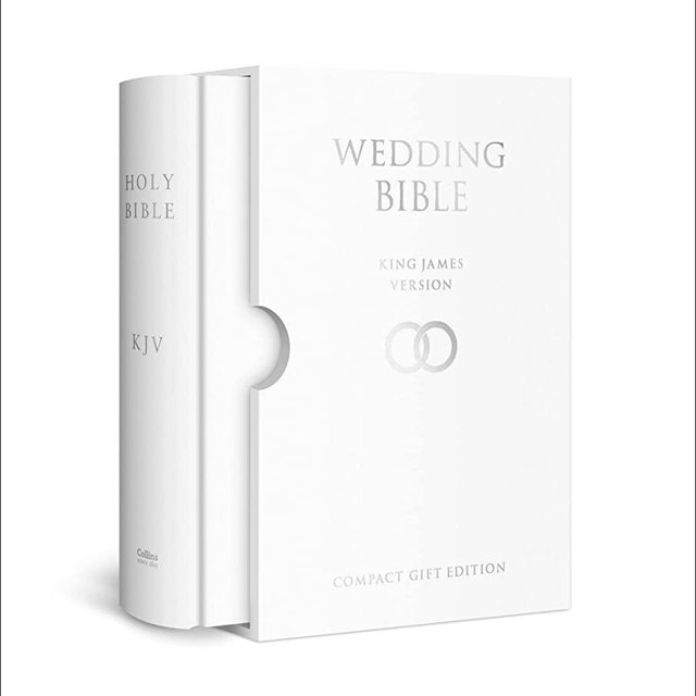 HOLY BIBLE: King James Version (KJV) White Compact Wedding E