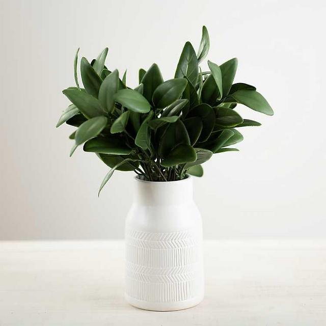 Faux Eucalyptus Greenery in Ceramic Pot