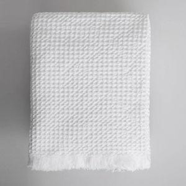 Payce Organic Belgian Waffle Hand Towel, Set of 2 (Color: White)