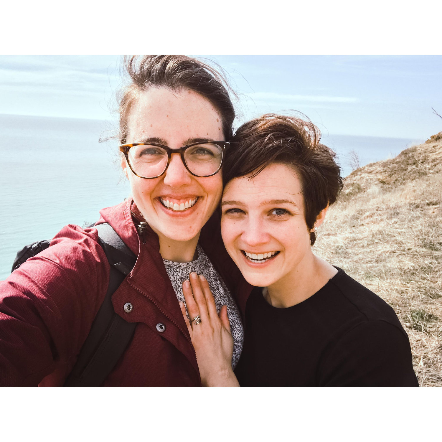 Our engagement in Sleeping Bear Dunes!