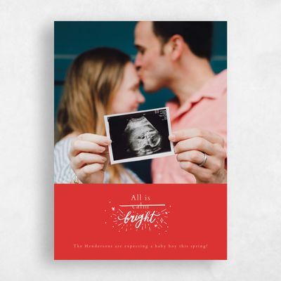 Red Holiday Card - Twilight Portrait