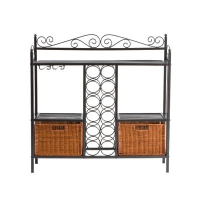 Celtic Bistro Wine Rack - Metal/Gray - Aiden Lane