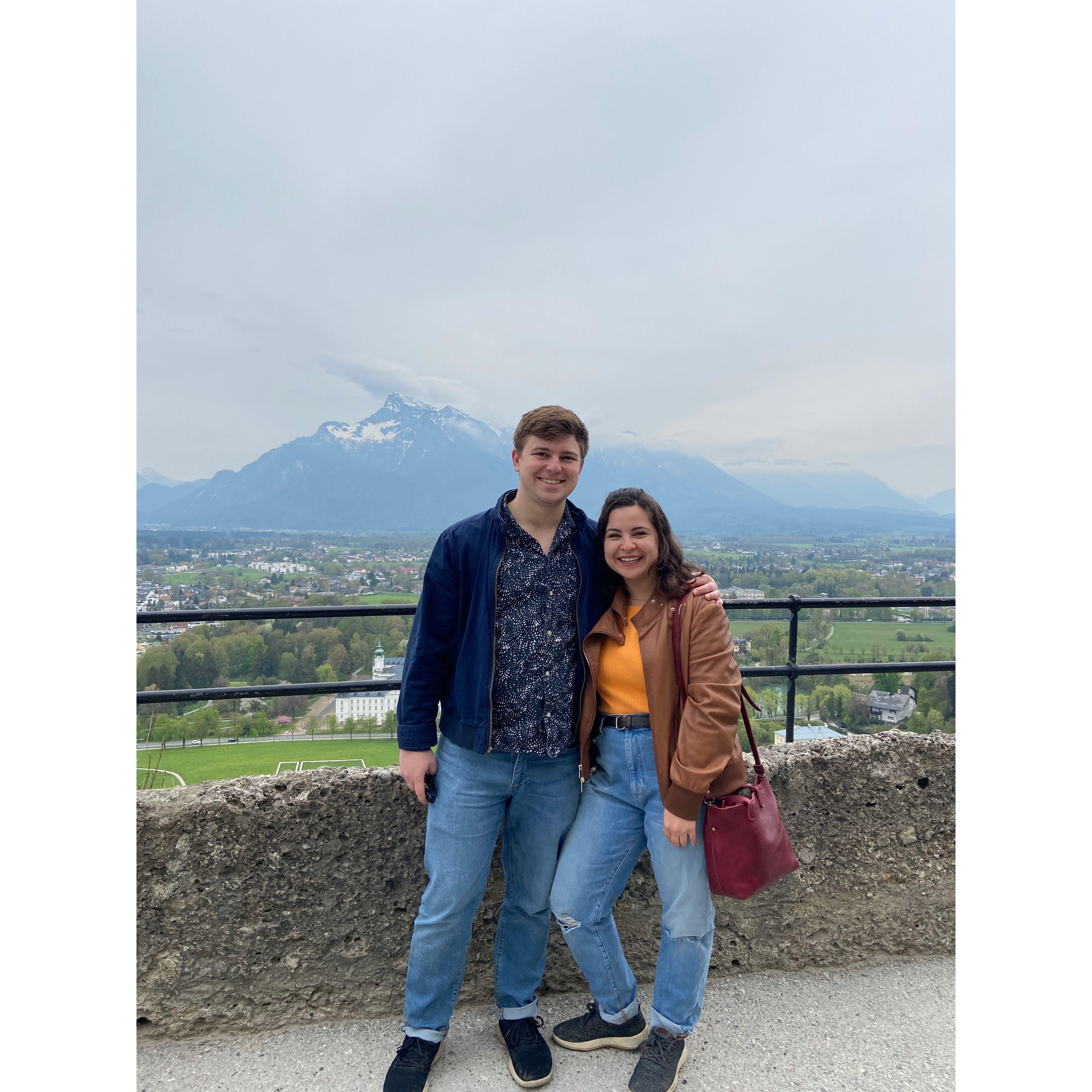 Ryan's first view of the Alps in Salzburg