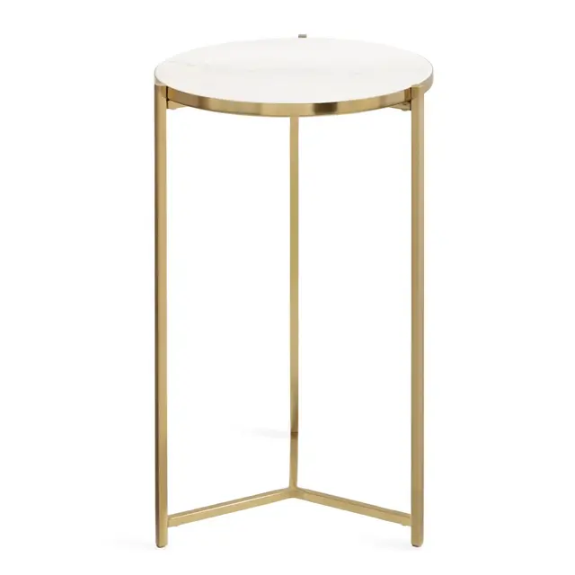 Kate and Laurel Aguilar Round Metal Side Table, 15x15x24, Gold