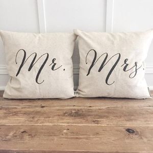 Mr & Mrs Pillow Cover Set
