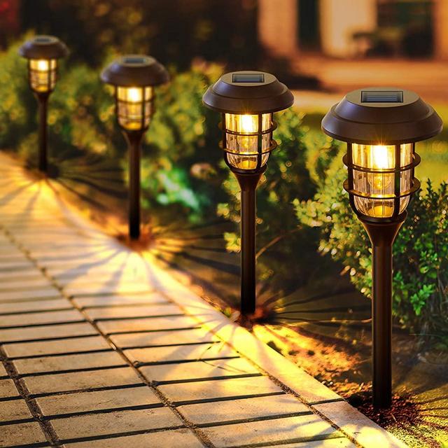 LETMY Solar Pathway Lights Outdoor, 8 Pack Bright Solar Lights Outdoor, IP65 Waterproof Auto On/Off Wireless Garden Lights Solar Powered Landscape Lighting for Yard Patio Walkway Driveway Pathway