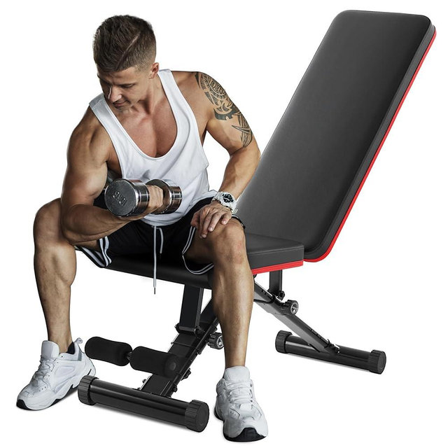 OLIXIS Adjustable Weight Bench for Full Body Strength Training, Foldable Workout Bench with Incline Flat Positions, 795 lbs Capacity Dumbbell Bench for Home Gym, Sit Up, Press, and Ab Exercises