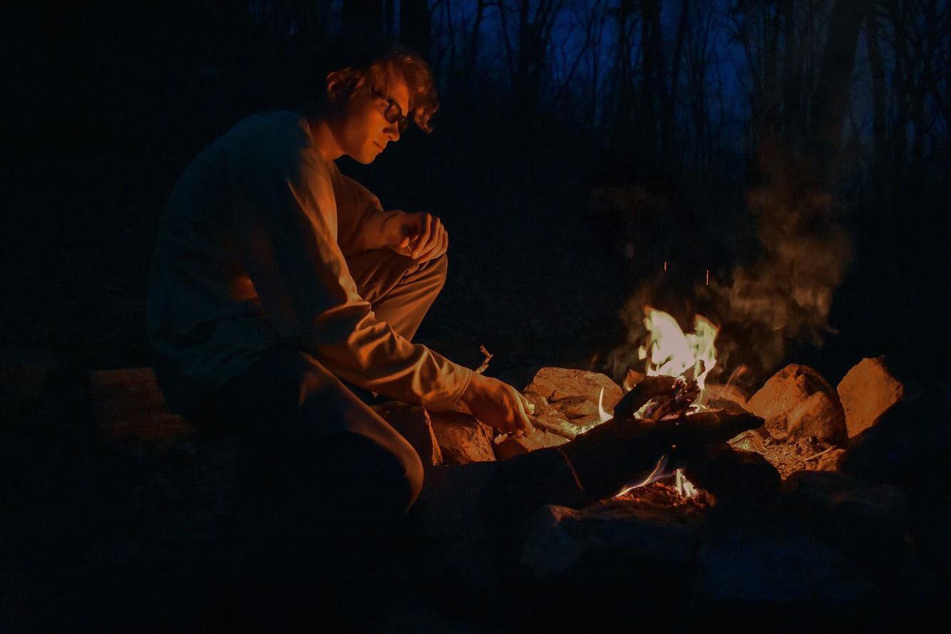 Our first camping trip together. Ryan was proud of his two match fire
