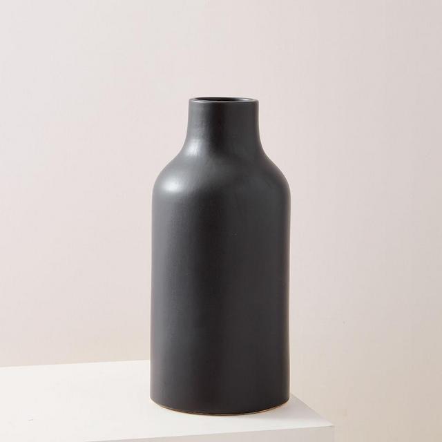 Pure Black Ceramic Vase, Jug 