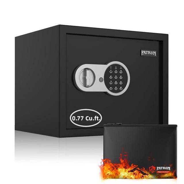 [ 0.77 Cu.ft. ]PATRON Fireproof Safe for Home,Digital Security Home Safe,Cabinet Safe for Money Cash Documents,Safe Box with Electronic Keypad,Removable Shelf for Office Business,0.77 Cu.ft.