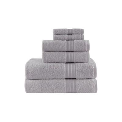 Organic 6pc Cotton Bath Towel Set Gray (30x54")