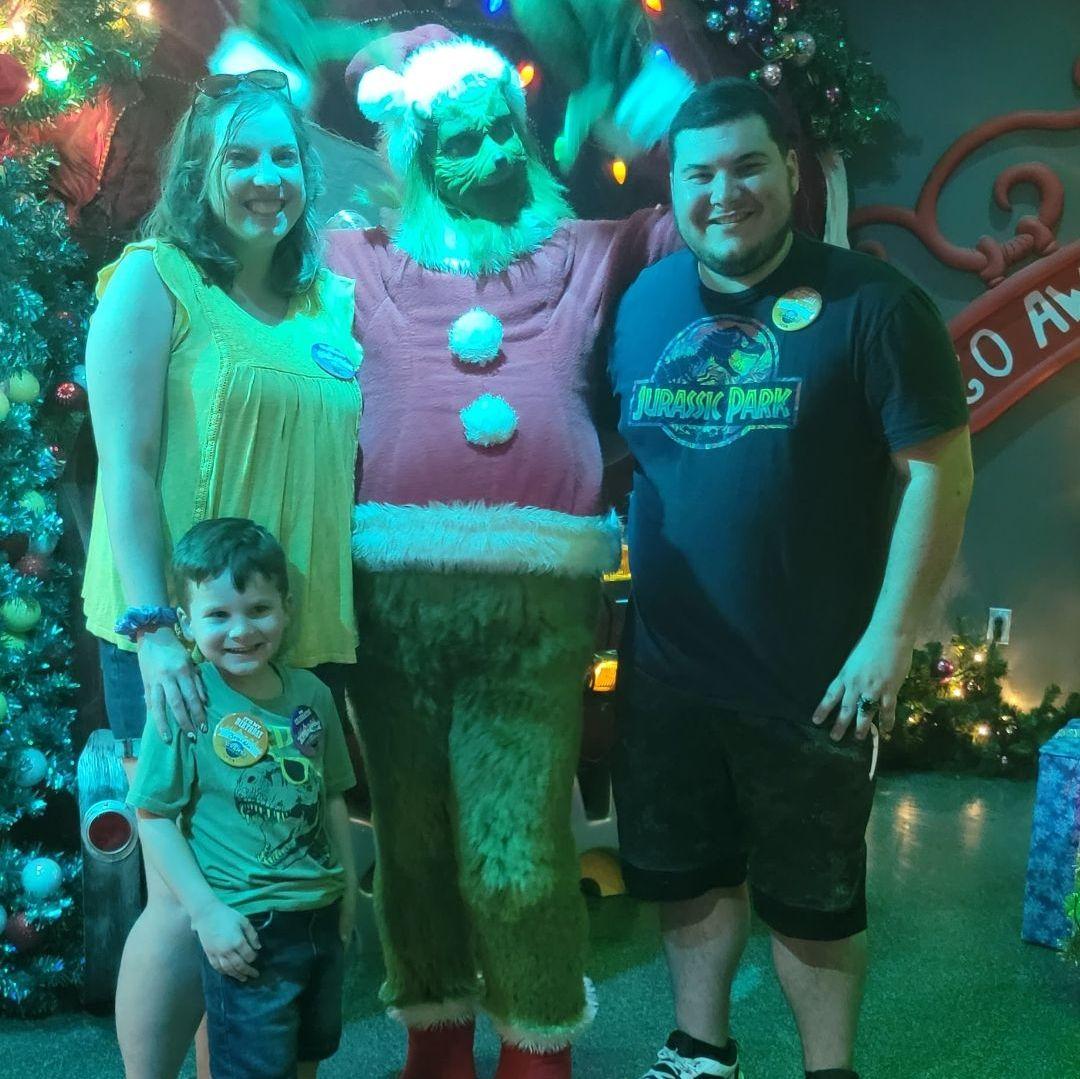 When we met the Grinch (one of Taylor's favorite Christmas characters) at Orlando Universal
