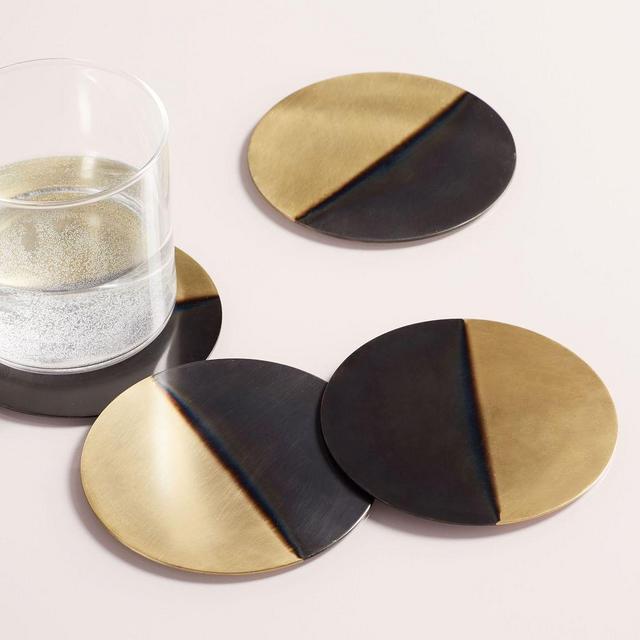 Half Dipped Metal Coasters, Set of 4