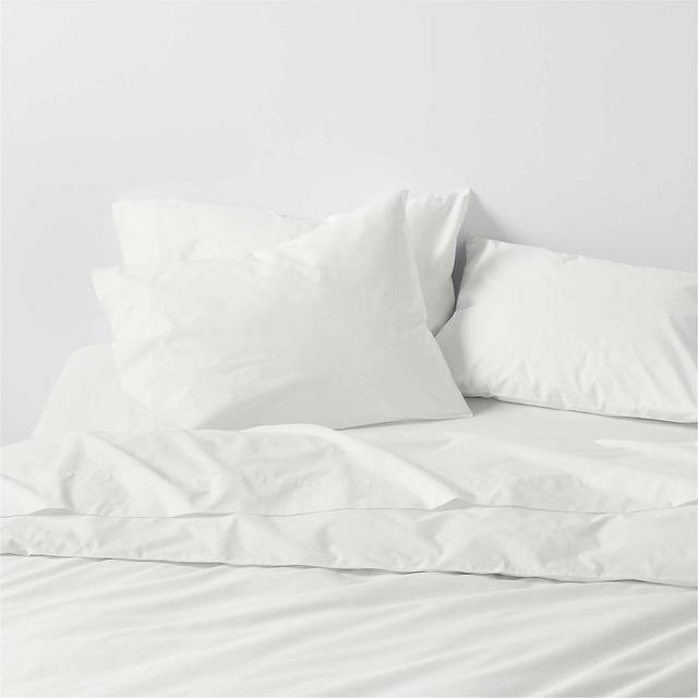 Everyday Organic Cotton Percale Crisp White Full/Queen Duvet Cover
