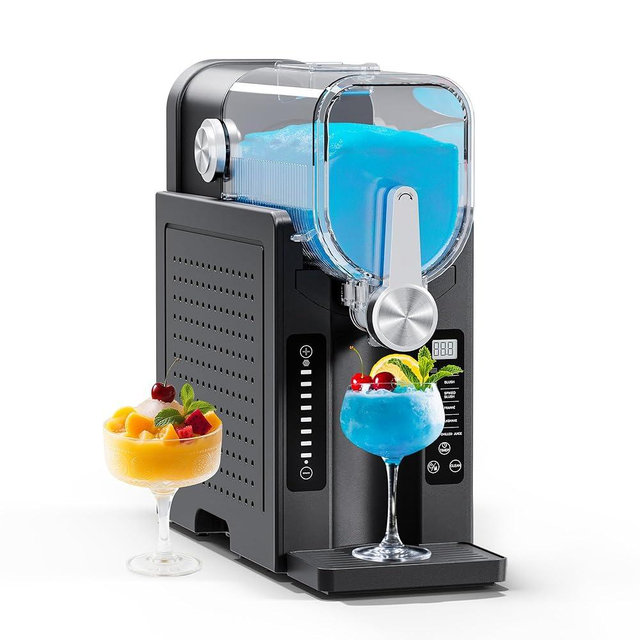 Slushie Machine, EZBASICS Slushy Machine for Home No Ice Needed, Professional Frozen Drink Maker with LED Display, 6 Pre-Set Programs for Frozen Margaritas, Frappés and Ice Cream, 1Pack + 6Modes