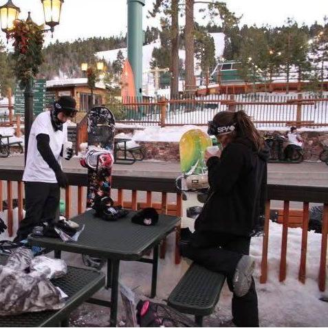 Snowboarding trip in High School, I gave my jacket up to one of our friends so Aaron gave me his jacket unprompted. <3