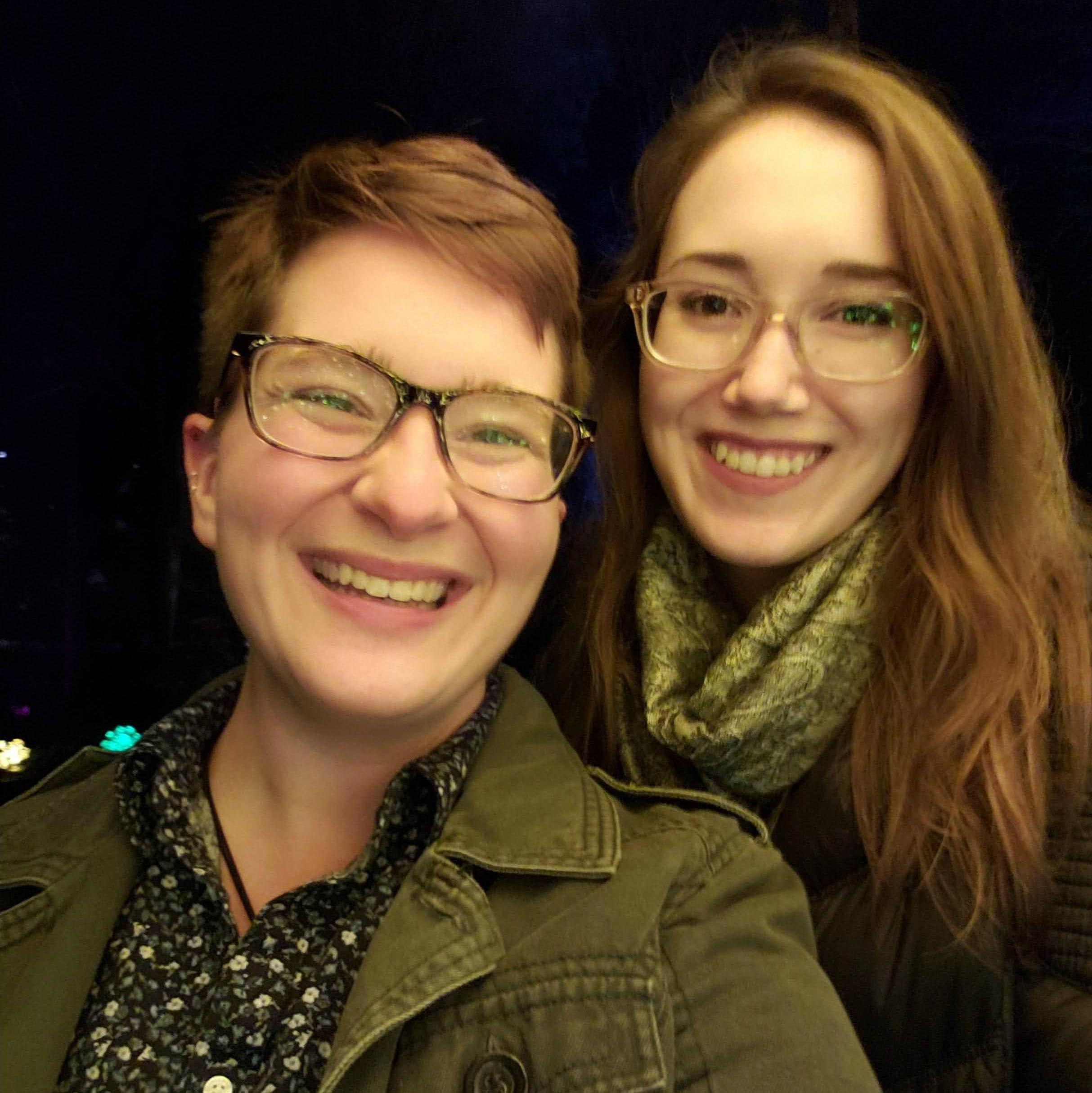 A photo we took on our first official date, when we went to see the Christmas lights at Cheekwood in Nashville.