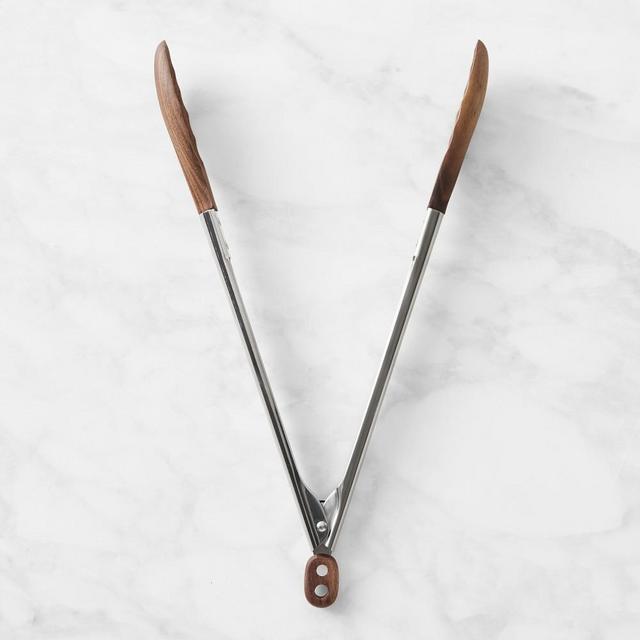 Williams Sonoma FSC Wood Tongs, 12", Walnut