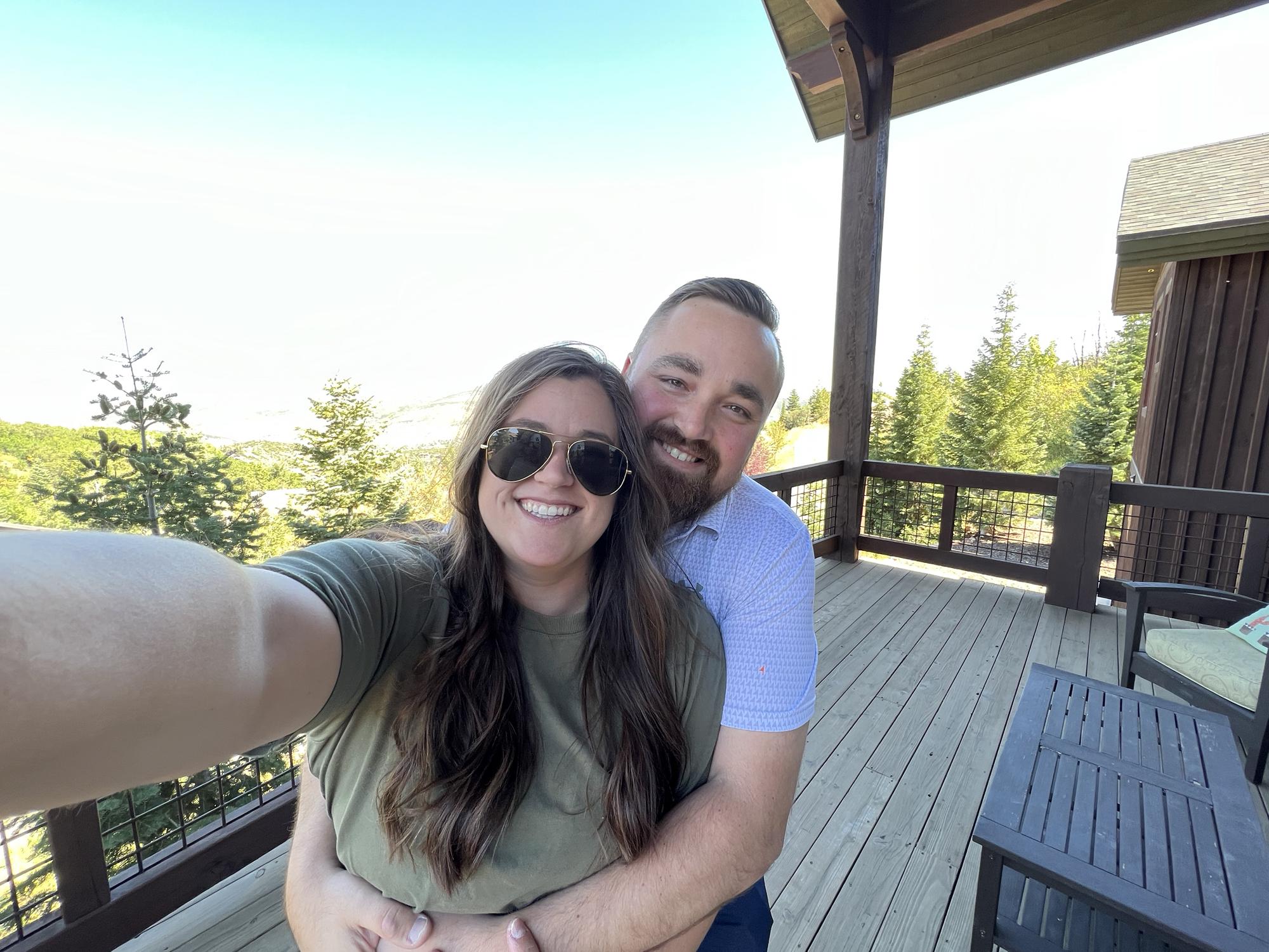 Taking a selfie right before the proposal....