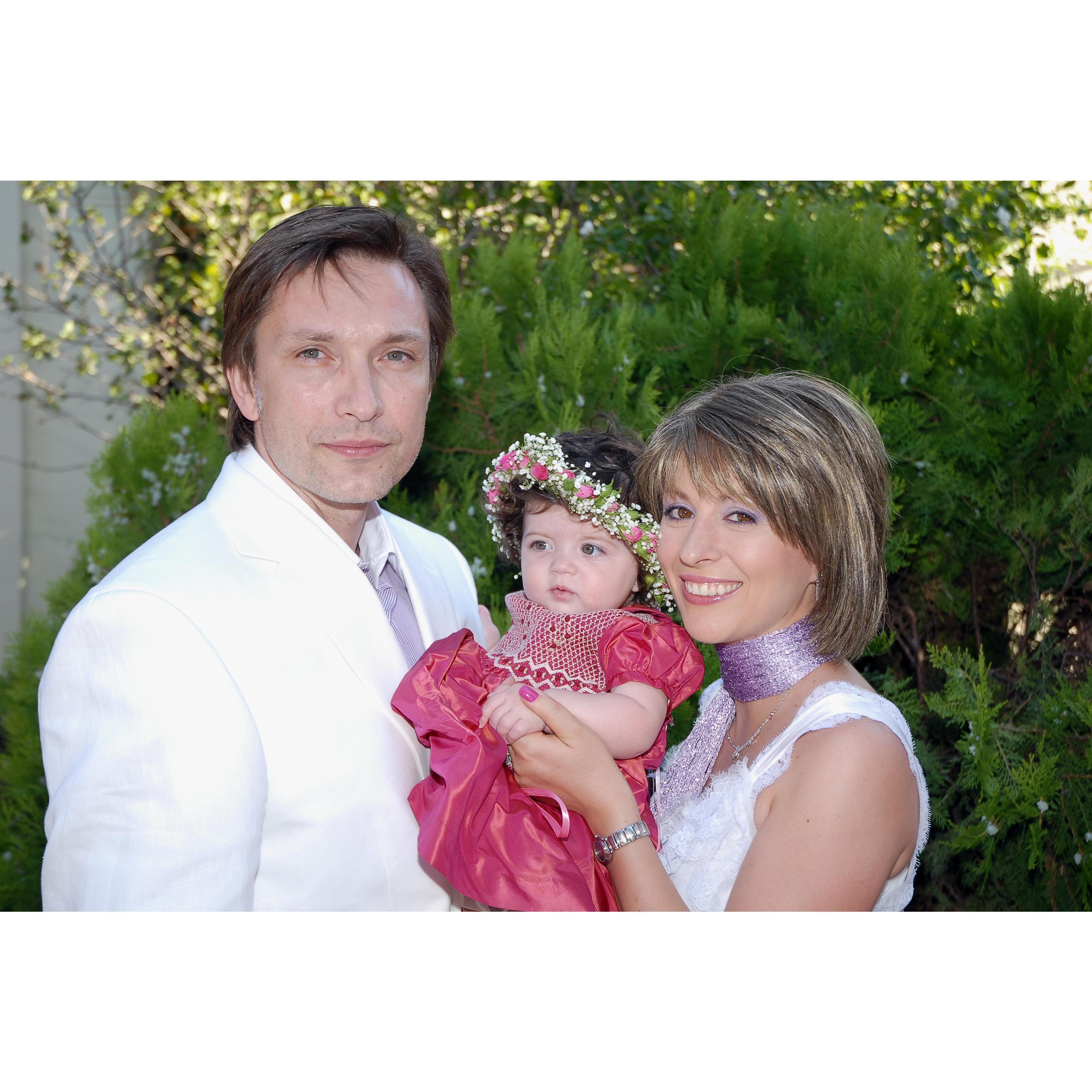 With our Miracle, on her christening day! Ego, Greece, 26.7.2007