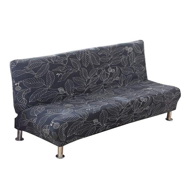 MIFXIN Armless Sofa Cover Stretch Sofa Bed Slipcover Futon Sofa Cover Non-Slip Settee Folding Couch Protector Without Armrests Lightweight Stretch Furniture Protector (Flower 08)