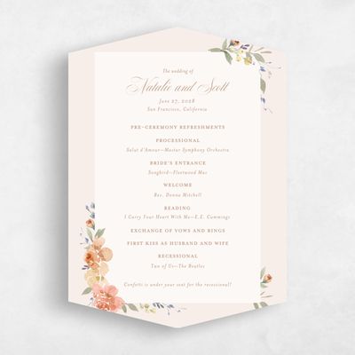 Pink Diamond Wedding Program - Reagan