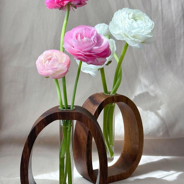 Modern Wooden Vase; Wooden Test Tube Vase; Unique Floral Display; Minimalist Vase; Rustic Home Decor; Housewarming Gift