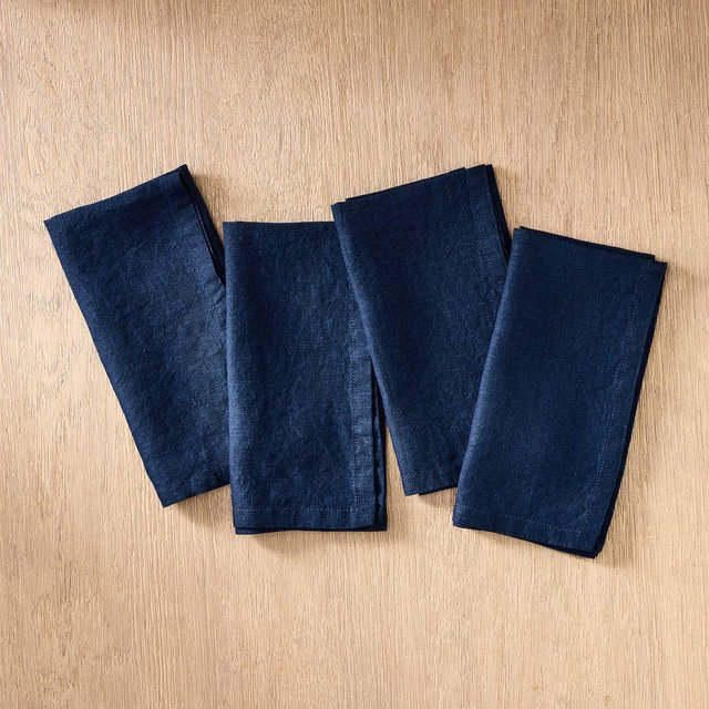 European Linen Napkin, Midnight, Set of 4