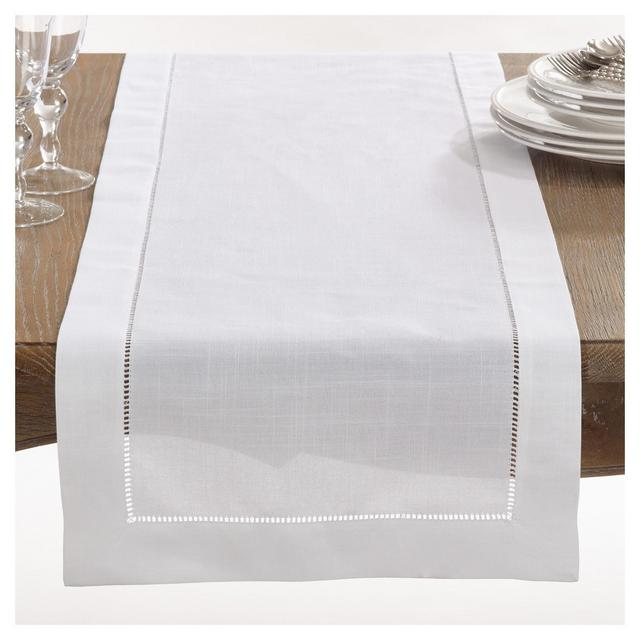 White Rochester Table Runner 16"x90" - Saro Lifestyle