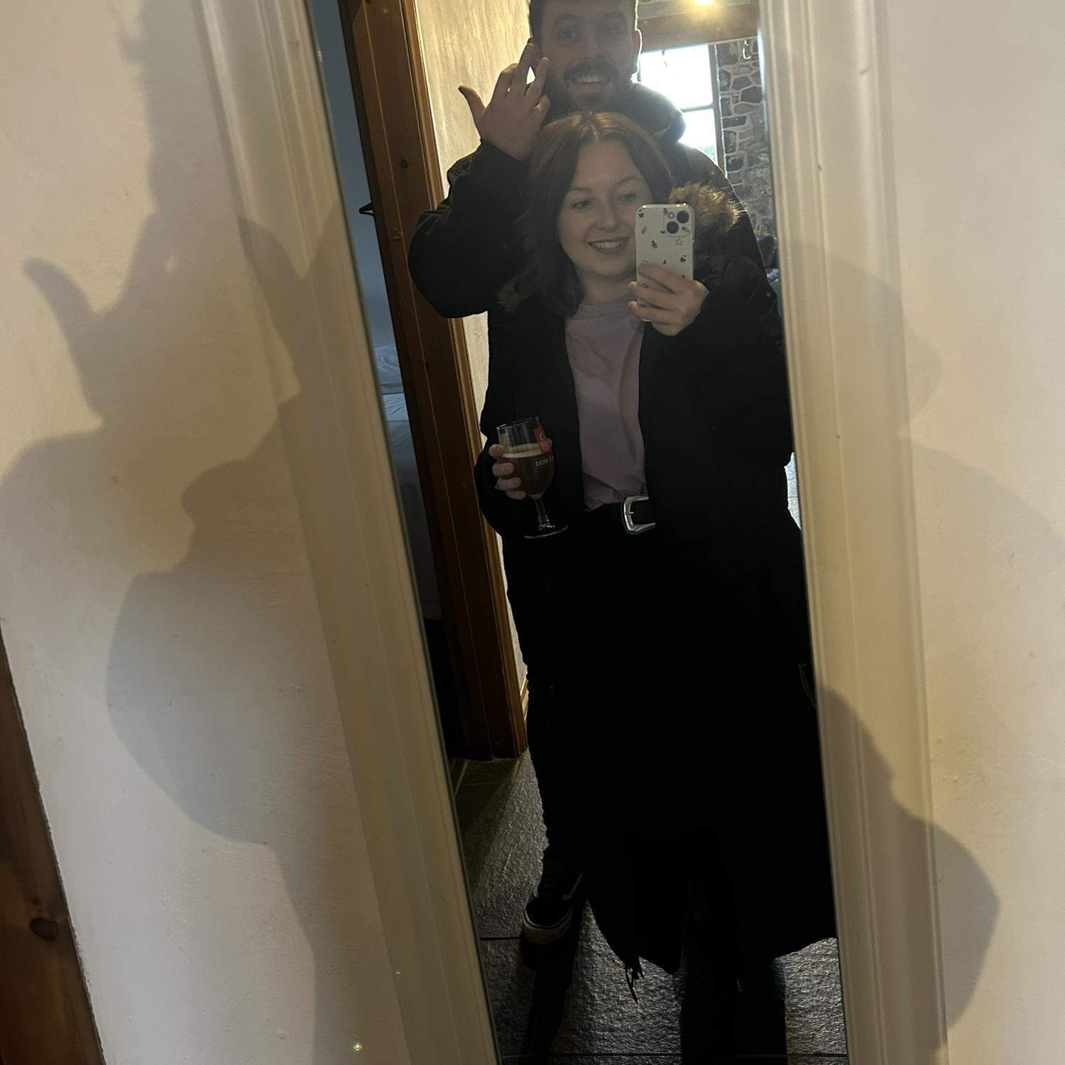 17/11/2024 - walking around Rosedew farm, pints in hand like the classy people we are