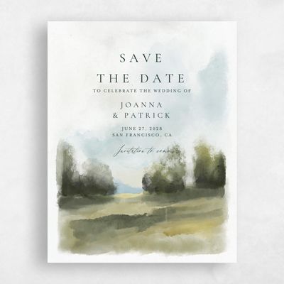 Green Wedding Save the Date - Carroway Portrait