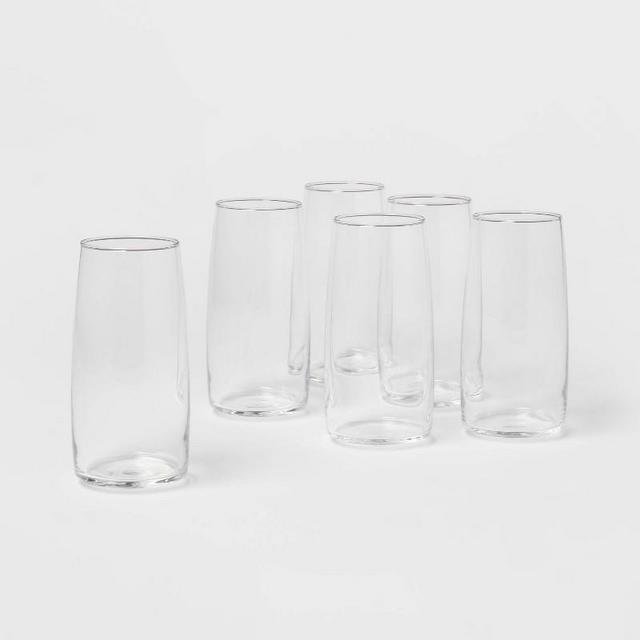 18oz 6pk Glass Cranston Cooler Glasses - Threshold™