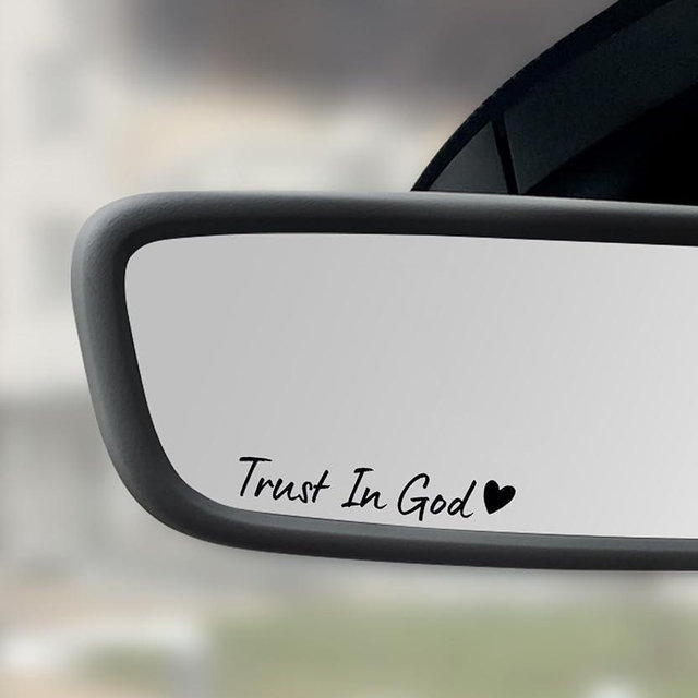 SCUARI 4PCS Car Stickers,Cars Decals,Car Accessories Trust in God Rearview Mirror Sticker,Auto Stickers and Decals,Auto Decals for Women,Trust in God Mirror Decoration,Fits Most Vehicles (Black)