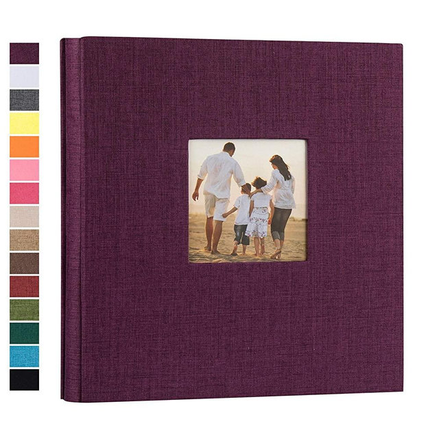 potricher Linen Hardcover Photo Album 4x6 600 Photos Large Capacity for Family Wedding Anniversary Baby Vacation (Purple, 600 Pockets)