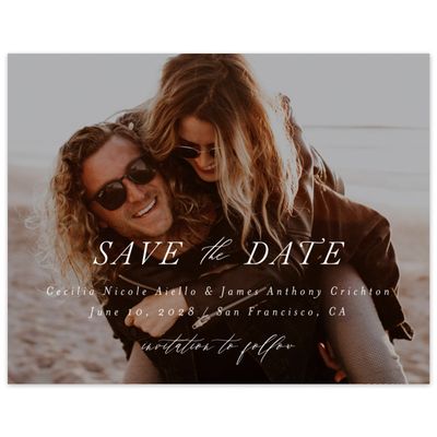 White Modern Wedding Digital Save the Date - Ione Classic