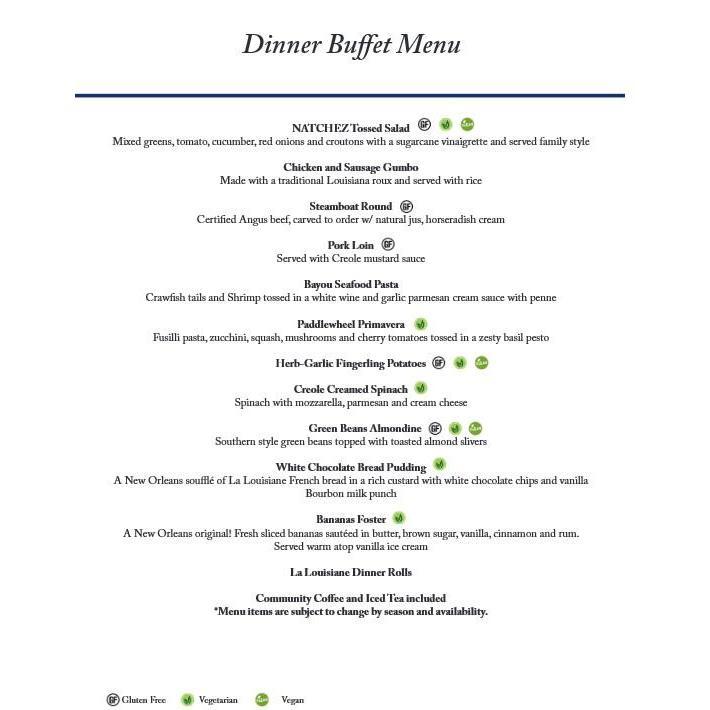 Reception Buffet Menu