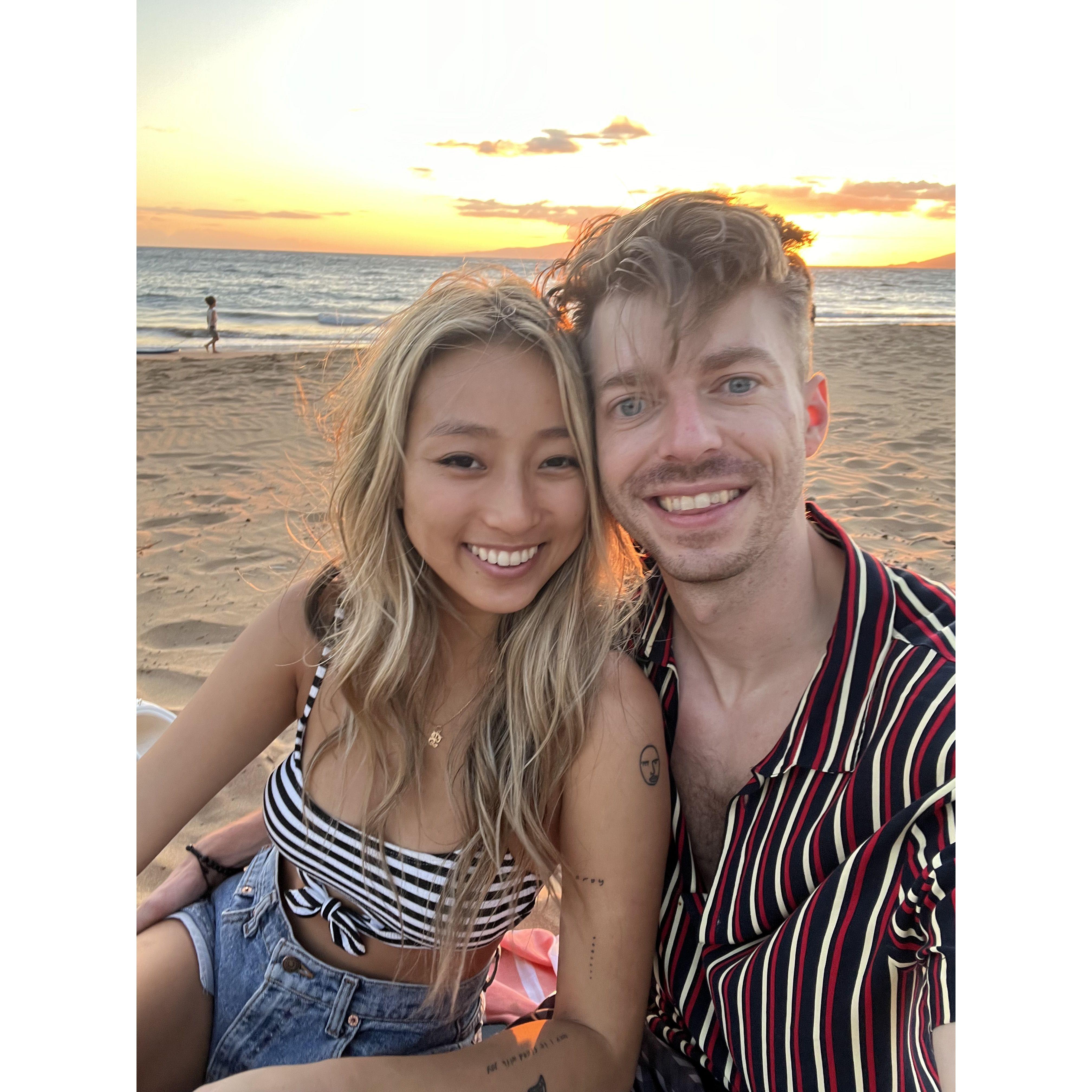 The beach is where we belong! This beach is in Maui, but Galveston's waves sound the same