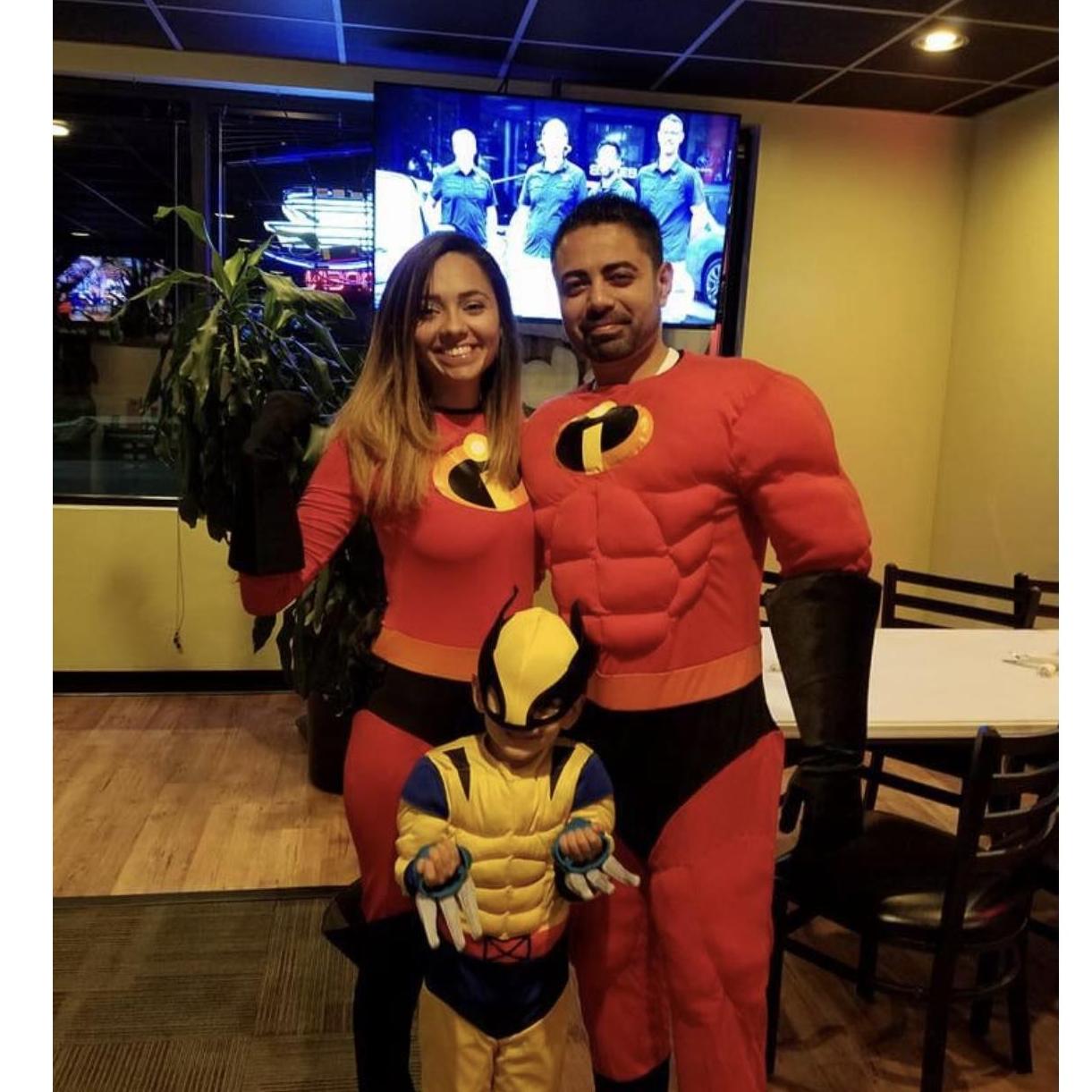 When we wanted to be the Incredibles for Halloween and AJ said, "Uh no, I think I'll be Wolverine."