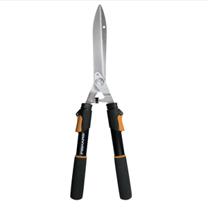 Fiskars Power-Lever Hedge Shears - 25"-33" Extendable Handle - Plant Cutting Scissors - Yard and Garden Tools - Orange/Black