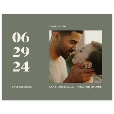 Green Simple Wedding Digital Save the Date - Everett Photo