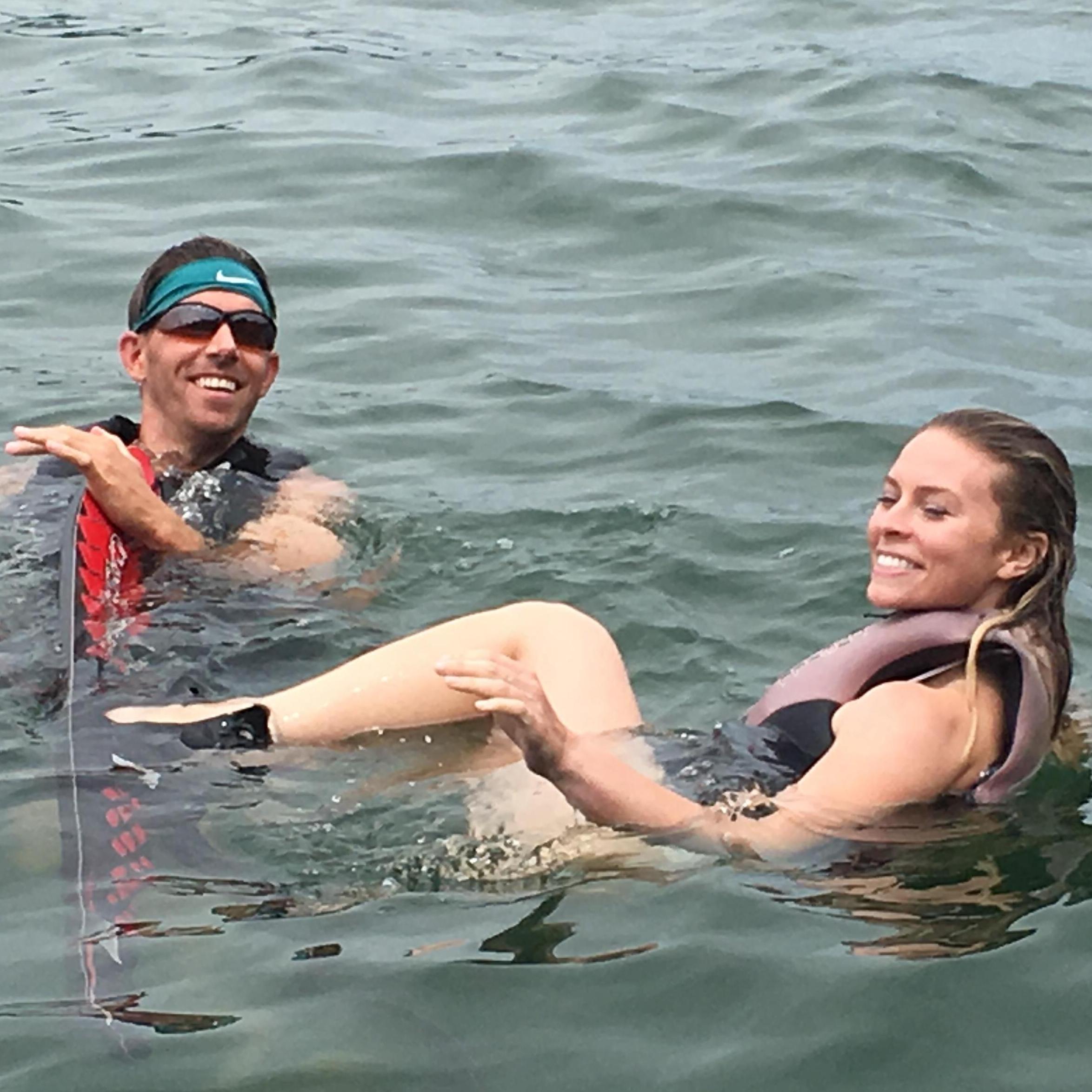 My first attempt at water skiing. It did not go as planned ha!