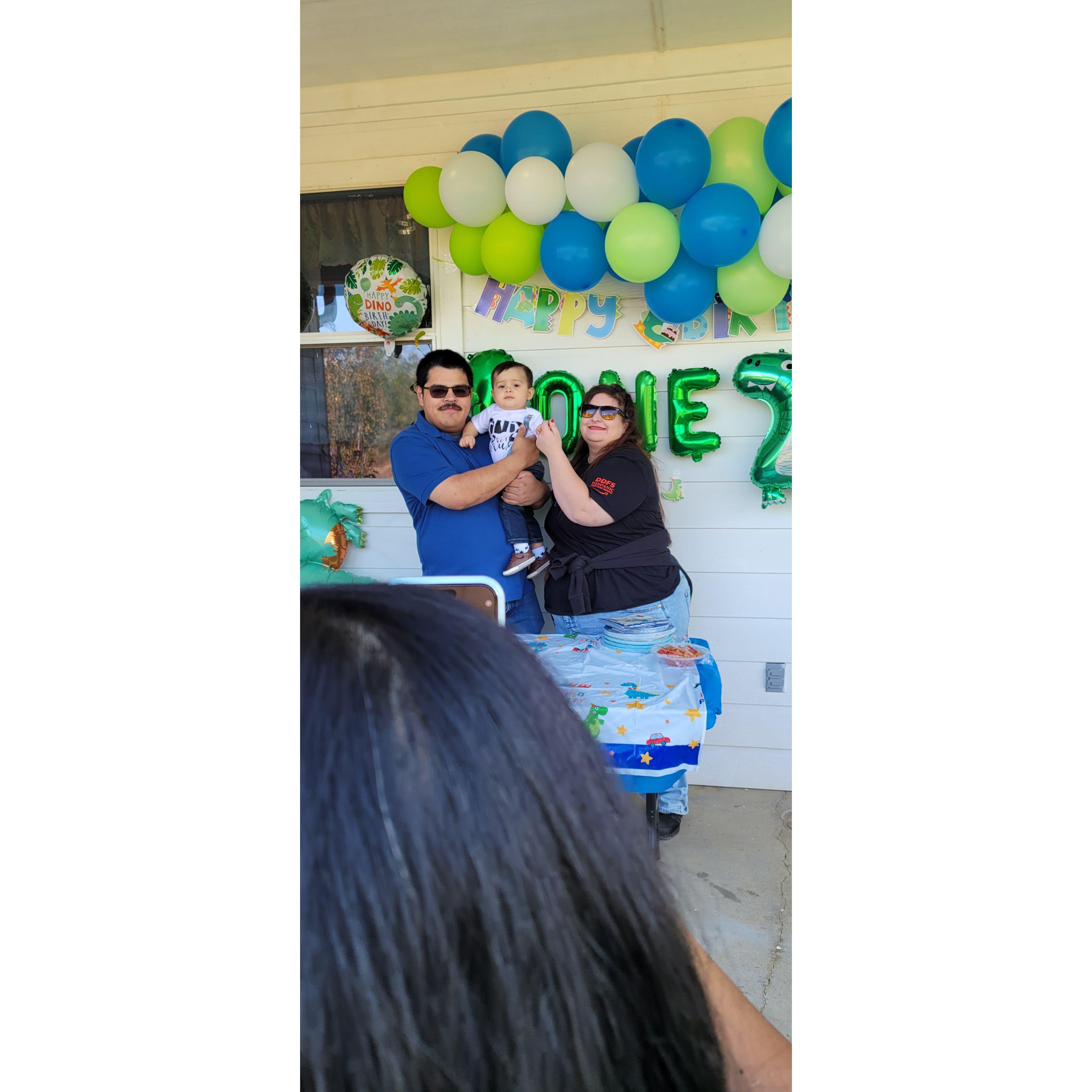 Angel & Miranda. with their favorite nephew at his 1st birthday!!