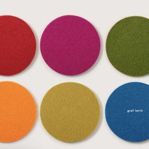 Bierfilzl Merino Wool Round Coaster Multi 6 Pack - Rainbow