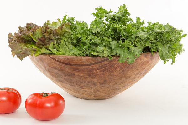 Large Carved Wooden Bowl 17" (Serves 20)