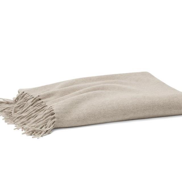 Solid Cashmere Throw, 50" X 65", Oatmeal