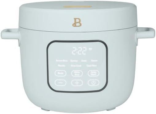 B- 14-Cup Cooked Electric Rice & Grain Cooker, 6-Cup Uncooked Capacity, Ceramic Nonstick Coating, Multi-Grain Cooking, Automatic Keep Warm (Hydrangea)